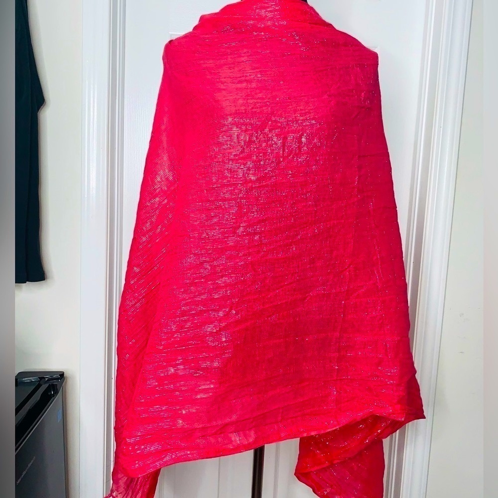Nwot Atmosphere Beachwear hot pink and silver shawl